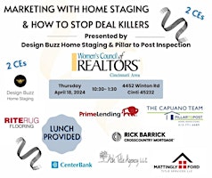 Primaire afbeelding van FREE CE - Marketing with Home Staging & How To Stop Deal Killers