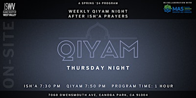 ISWV: Weekly Qiyam primary image