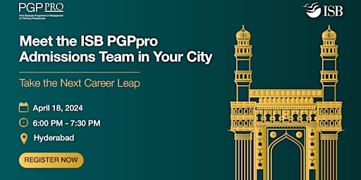 Primaire afbeelding van ISB PGPpro Coffee Meet in Hyderabad - Apr 18, 2024