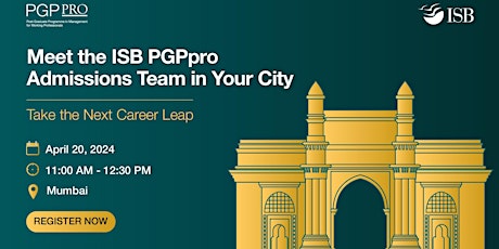 ISB PGPpro Coffee Meet in Mumbai - Apr20, 2024