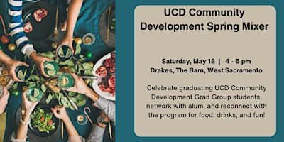 Imagem principal do evento UCD Community Development Graduate Group  Spring Mixer