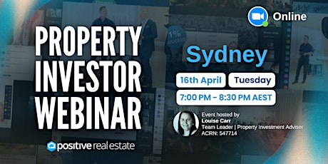 FREE Sydney Property Investor Webinar 16/04/24, Tuesday