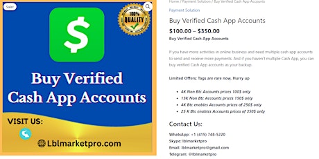 Buy Verified Cash App Accounts- Btc Active And Fully ...