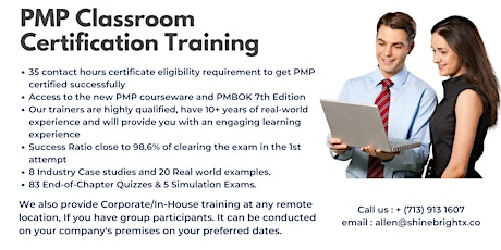 PMP Classroom Certification Training Bootcamp Boston, MA