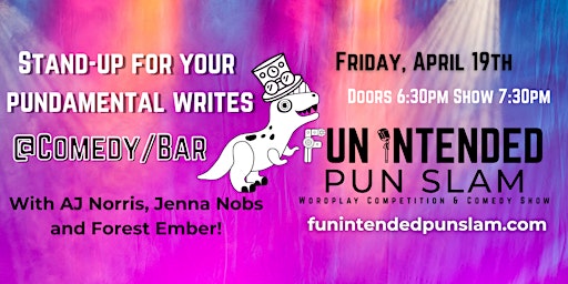 Imagem principal de Fun Intended Pun Slam! Wordplay and Comedy Competition SPECIAL FRIDAY SHOW!
