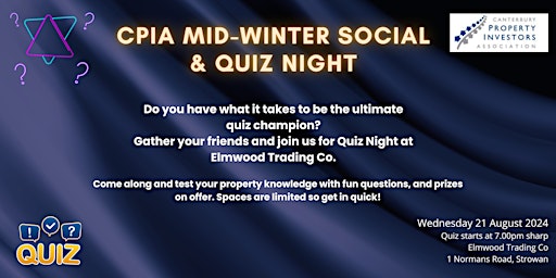 Imagem principal do evento CPIA Mid-Winter Social & Quiz Night