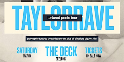 Imagem principal de TAYLOR RAVE [ GEELONG ] - MAY 4 - THE TORTURED POETS TOUR