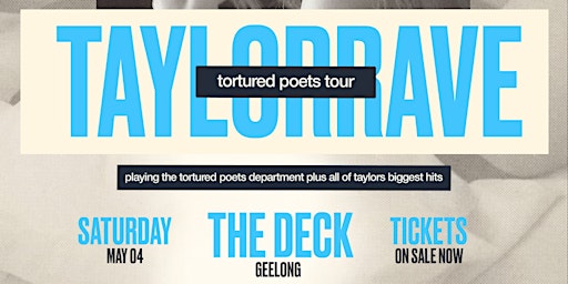 Immagine principale di TAYLOR RAVE [ GEELONG ] - MAY 4 - THE TORTURED POETS TOUR 