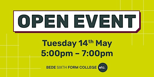 Image principale de Bede Sixth Form College Open Event