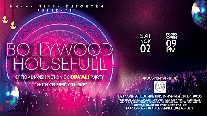 
		"BOLLYWOOD HOUSEFULL" - Official Washington DC DIWALI Party @ #1 Venue NERO image
