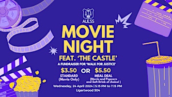 Primaire afbeelding van Movie Night Fundraiser for 'Walk for Justice' (featuring 'The Castle')