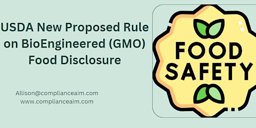 Imagem principal do evento USDA New Proposed Rule on BioEngineered (GMO) Food Disclosure