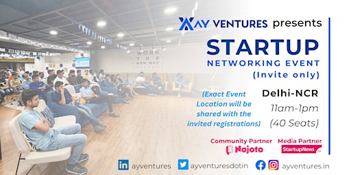 Image principale de Startup Networking Event (Invite Only) by AY Ventures