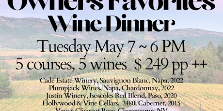 Owner's Favorites Wine Dinner