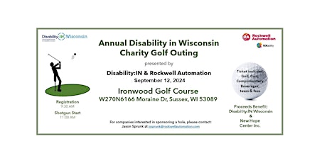 2024 Annual Disability in Wisconsin Charity Golf Outing  @ Ironwood GC