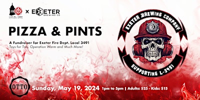 Primaire afbeelding van Pizza & Pints: An Exeter Firefighters and Exeter Brewing Co. Fundraiser