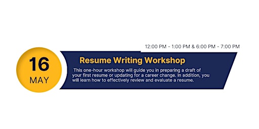 Imagem principal do evento Resume Writing Workshop