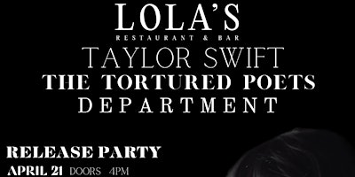 Immagine principale di LOLA'S RESTAURANT & BAR TAYLOR SWIFT THE TORTURED POETS DEPARTMENT 