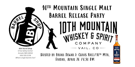 Image principale de ABV Barrel Shop: 10th Mountain Single Malt Barrel Release Party