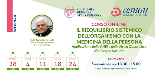 WEBINAR - IL RIEQUILIBRIO SISTEMICO DELL’ORGANISMO -  DOTT. G. CERVELLI - #  primärbild
