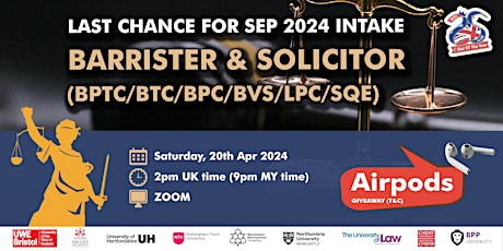 Barrister & Solicitor Training Course  - Last Chance For Sep 24 Intake