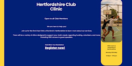 Hertfordshire Clubs Clinic - in partnership with Buddle