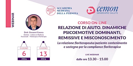 Image principale de WEBINAR - RELAZIONE DI AIUTO – DINAMICHE PSICOEMOTIVE DOMINANTI...