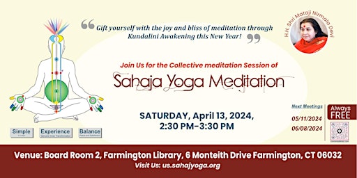 Free one-hour meditation classes for self-discovery and inner peace - CT primary image