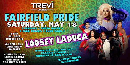 Imagem principal do evento Trevi Lounge Fairfield Pride featuring Loosey LaDuca
