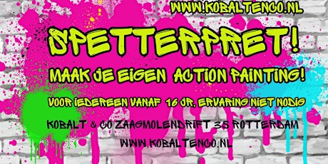 Spetterpret: Maak je eigen action painting! bij Kobalt & Co