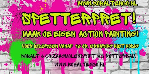 Imagem principal do evento Spetterpret: Maak je eigen action painting! bij Kobalt & Co