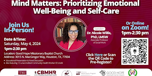 Mind Matters: Prioritizing Emotional Well-Being and Self-Care primary image