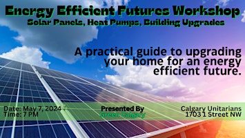 Imagem principal de Energy Efficient Futures Workshop: Solar Panels, Heat Pumps, Bldng Upgrades