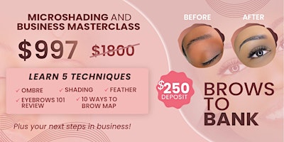 Primaire afbeelding van ATL April 28 | Microshading and Business Masterclass | Brows to Bank