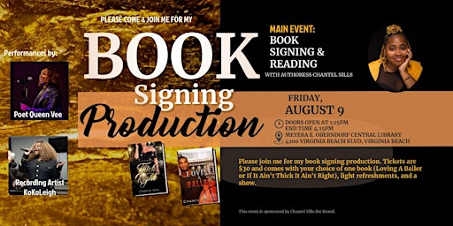 Primaire afbeelding van Authoress Chantel Sills Book Signing Showcase