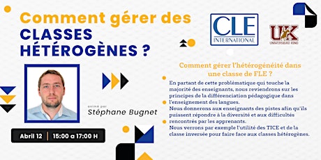 Imagem principal do evento Café pédagogique CLE Formation : Comment gérer des classes hétérogènes ?
