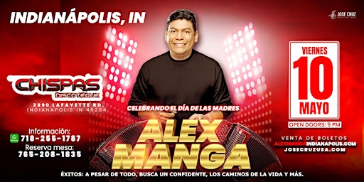 Concierto de vallenato con Alex Manga en Indianápolis, IN  | Mayo 10  2024 primary image