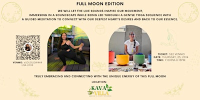 Yin Yoga and Sound Healing Full Moon Vibes at Kava Villa primary image