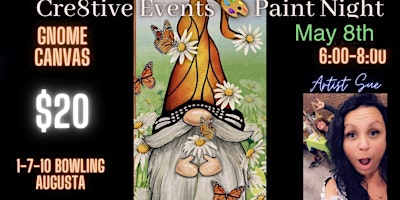 $20 Paint Night- Spring Gnome @ 1-7-10 Bowling Augusta primary image