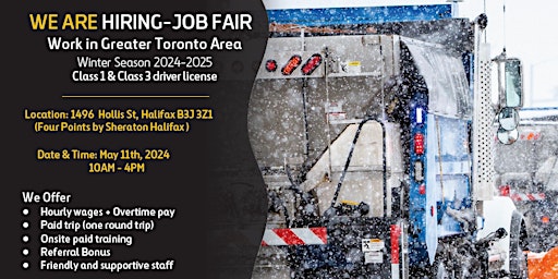 Hauptbild für WEBBER IS HIRING DRIVERS IN HALIFAX  - MAY 11TH, 2024