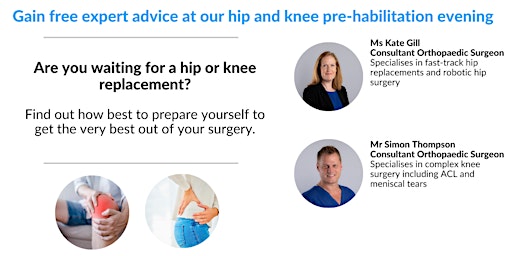 Immagine principale di Gain free expert advice at a hip and knee surgery information evening 