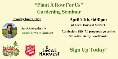 Imagem principal do evento "Plant A Row For Us" Gardening Seminar