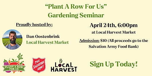 Primaire afbeelding van "Plant A Row For Us" Gardening Seminar