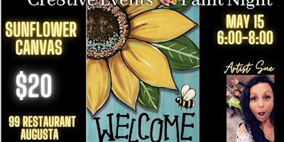Immagine principale di $20 Paint Night - Sunflower on Canvas - 99 Restaurant Augusta 