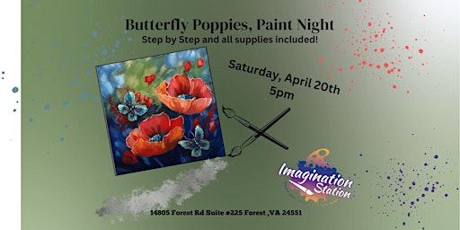 Butterfly Poppies, Paint Night primary image