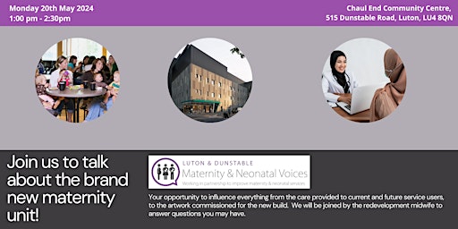 Redevelopment Focus Group - Join us to talk about your new Maternity Unit primary image