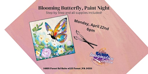 Imagem principal do evento Blooming Butterfly, Paint Night