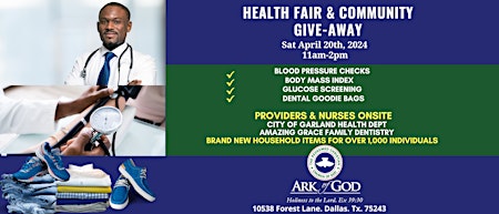 HEALTH FAIR & COMMUNITY GIVE-AWAY primary image