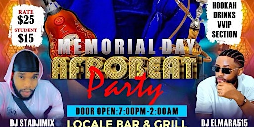 Primaire afbeelding van Memorial Day Afrobeats Party