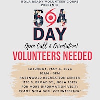 Primaire afbeelding van NOLA Ready Volunteer Corps' 504DAY: Open Call & Orientation!